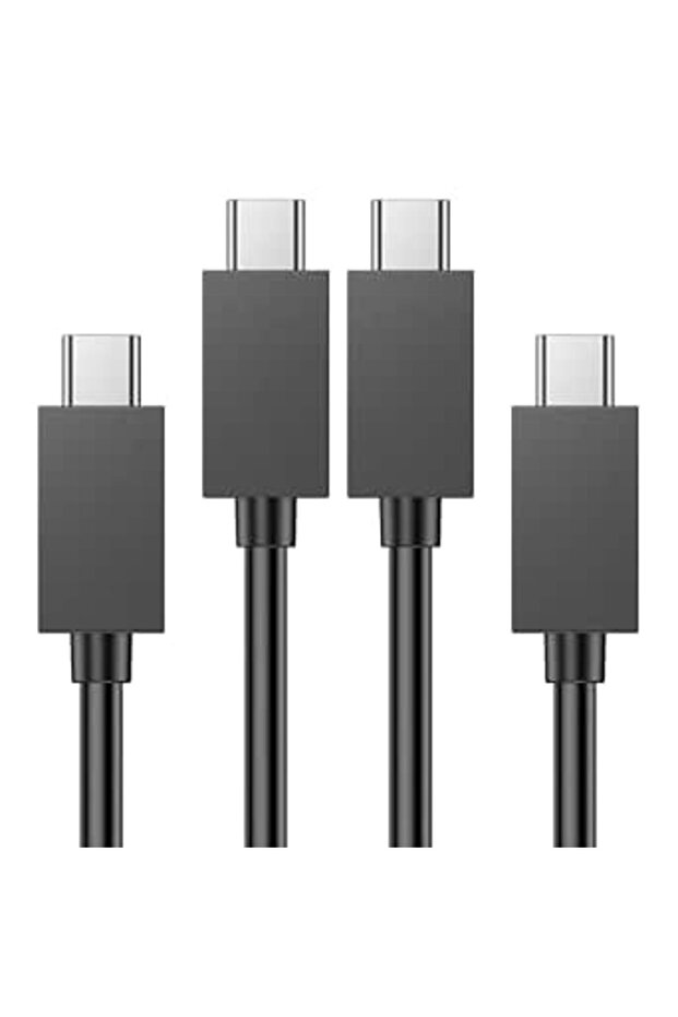 شاحن يد تحكم بلايستيشن 5 - حزمة من 2 كابل شحن سريع أصلي 3 أمبير بطول 5 أقدام USB-C إلى USB-C لنقل البيانات