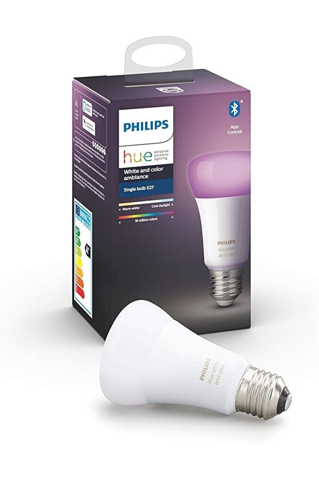 مصباح LED ذكي E27 أبيض وملون، متوافق مع البلوتوث وزيجبي (خيار هيو هب)