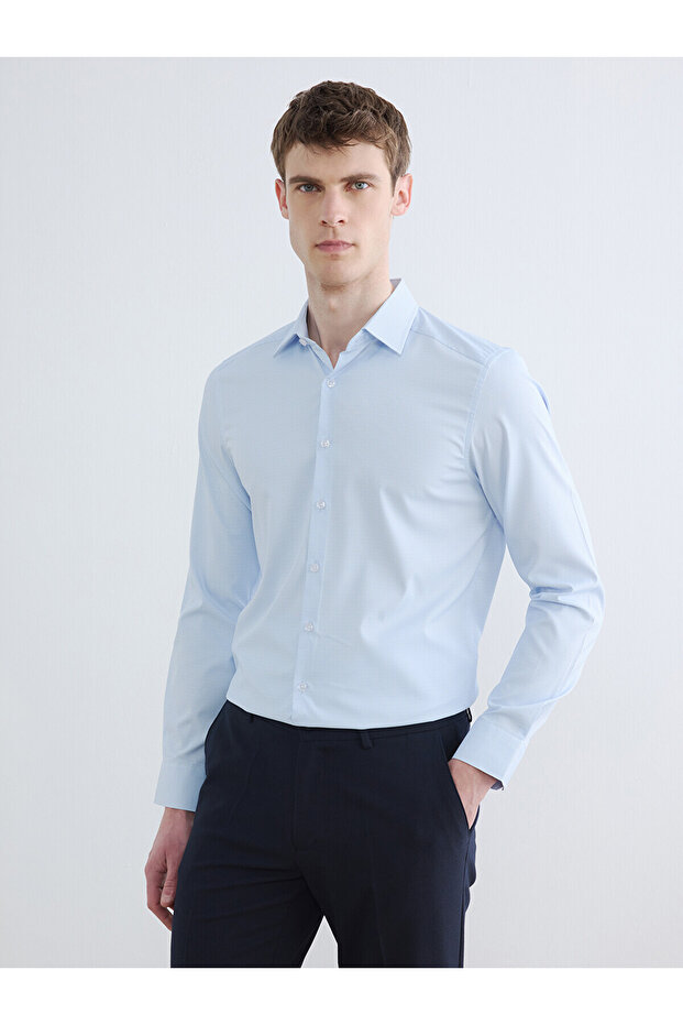 Nevavm Slim Fit Plaid Men's Shirt with Difference