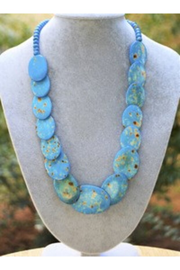 Real Bone Special Design Necklace - Turquoise -