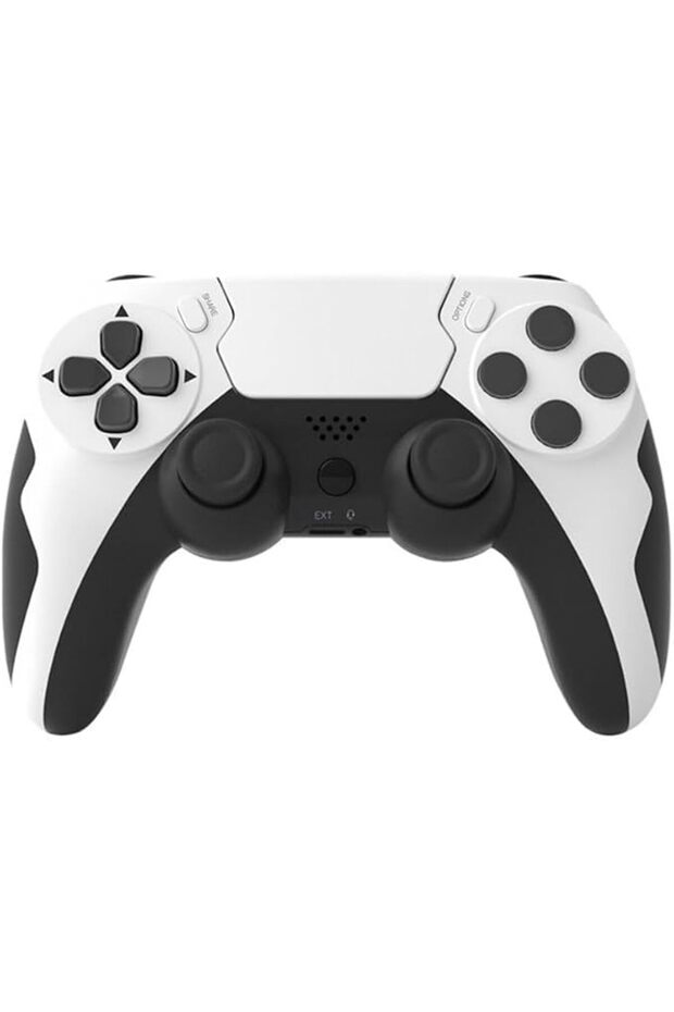 عصا تحكم لاسلكية متوافقة مع PS4/Slim/Pro مع كابل ومحرك اهتزاز مزدوج للألعاب بتقنية البلوتوث
