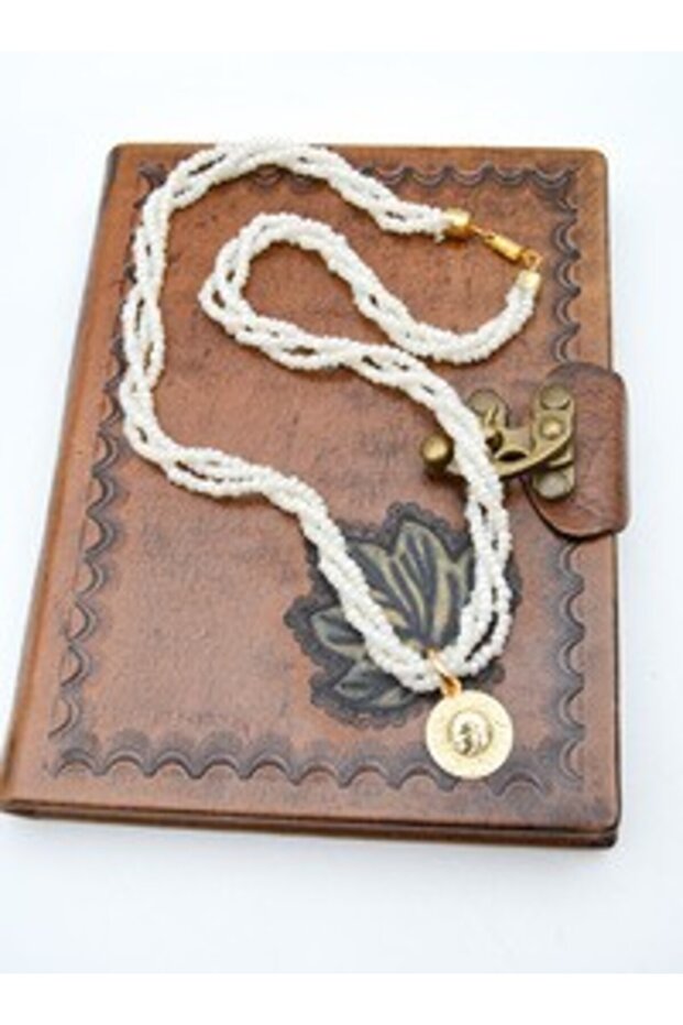 Half Gold Necklace - White -