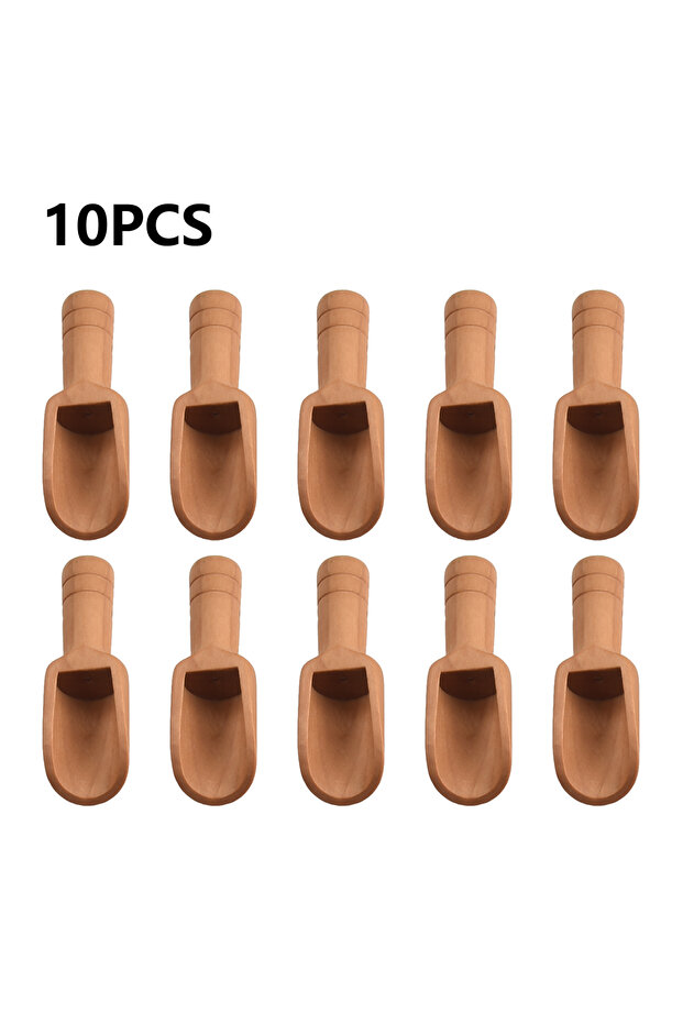 10 Pcs Wooden Spoon Coffee Tea Scoops Mini Candy Bath Salt Spices Flavors Spoons Manualidades Cuchar