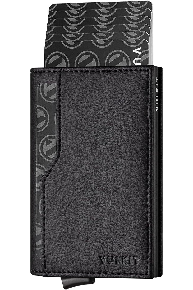 Holder with Double ID Window Leather Passcase Wallet RFID Blocking Automatic Pop
