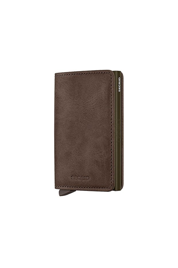 Slimwallet Vintage Card Holder Wallet, Dark Brown