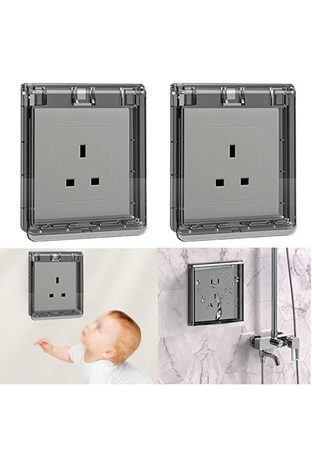 2 Pcs Socket Cover Light Switch Guard – Ultra-Thin Plug Protectors, Childproof Electrical Outlet Pro