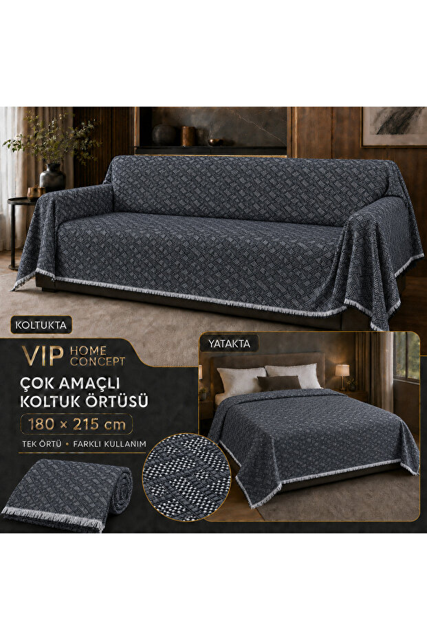 Multi-Purpose Sofa Cover 180 × 215 cm Tufted Woven Sofa Throw and Bedspread