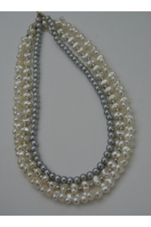 Triple Necklace - White -