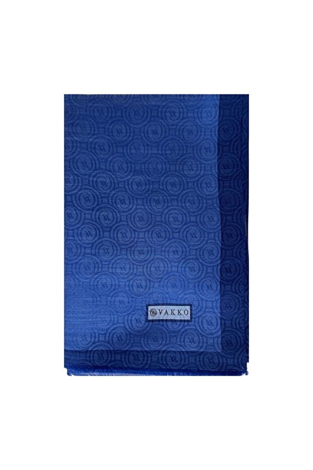 Helezon Cotton Silk Shawl 41728-Dark Blue