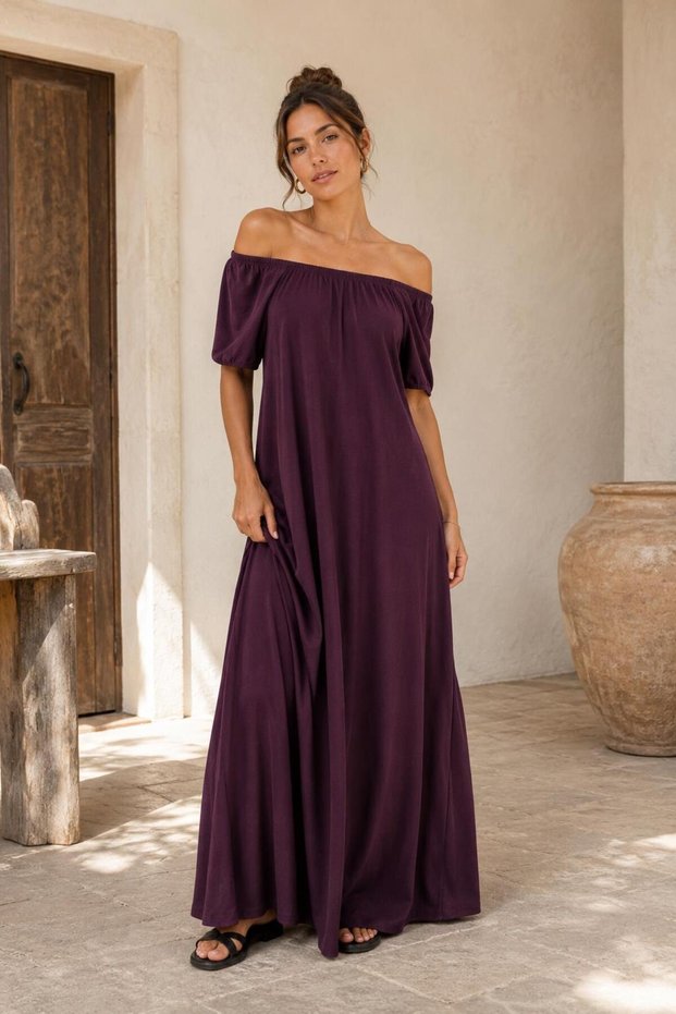 Women's Open Shoulder Maxi Dress