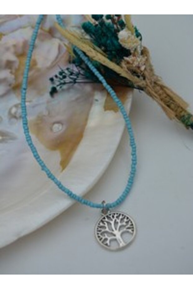 Tree of life necklace - blue -