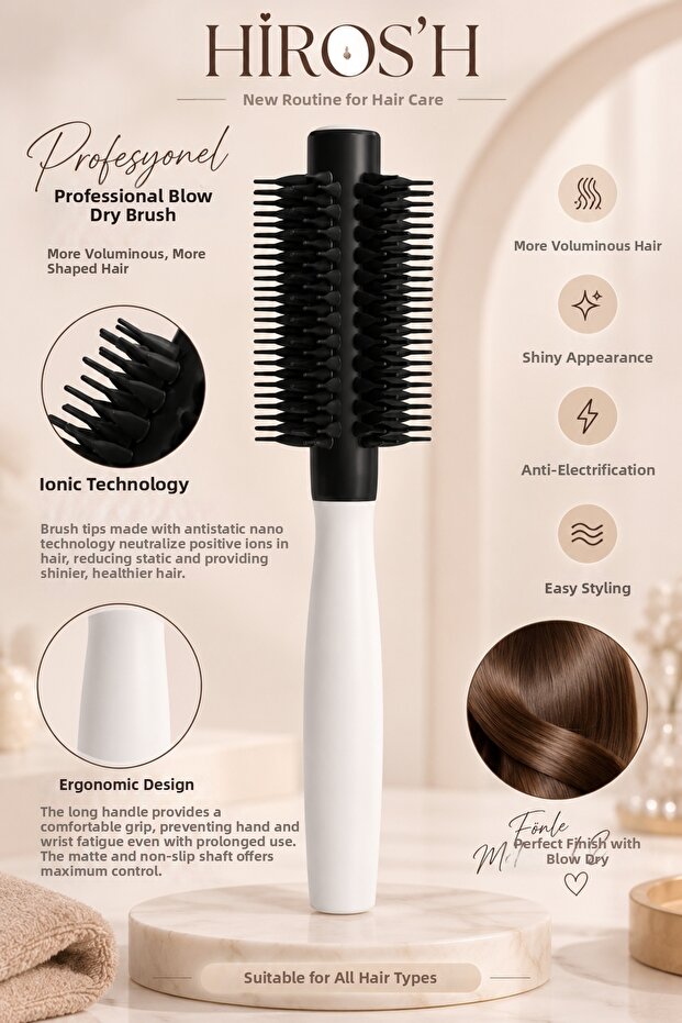Professional Blow Dryer Comb High Temperature Resistant Ergonomic Design Easy Use