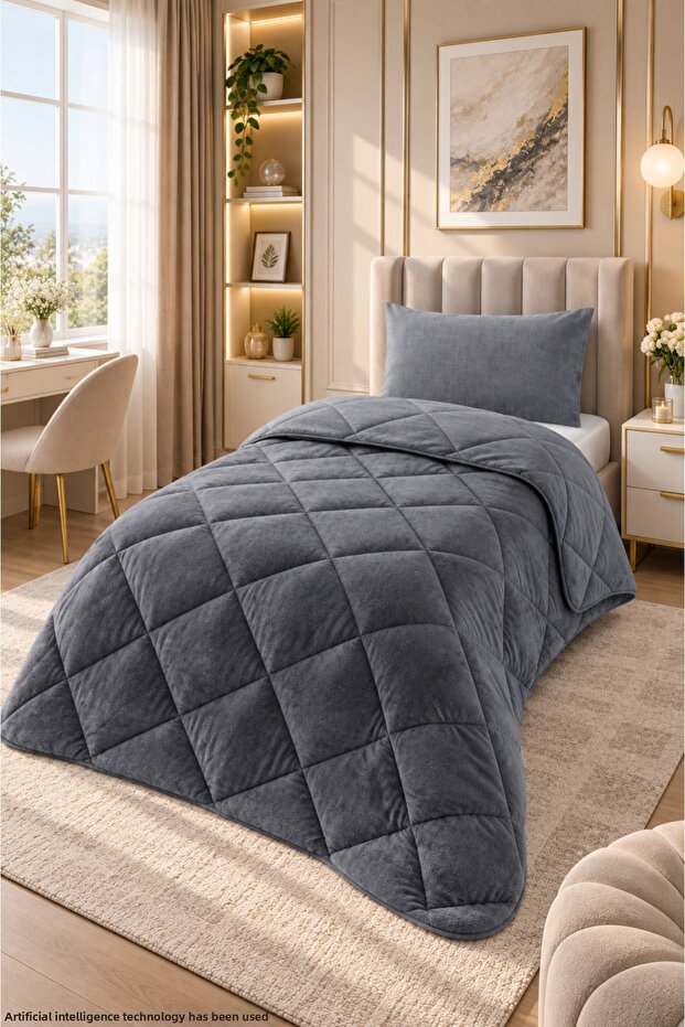 Quilted Colorful Single Quilt Wellsoft Double-Sided Pillowcase (Without Sheets)