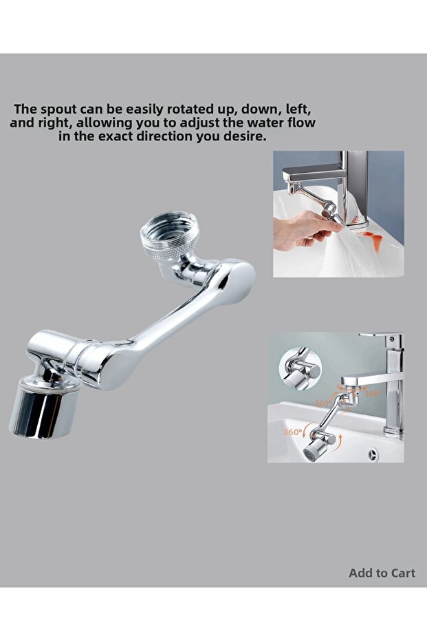 Spt-Gld Rotating Faucet Head Multi-Angle Robotic Arm (154925) Water-Saving