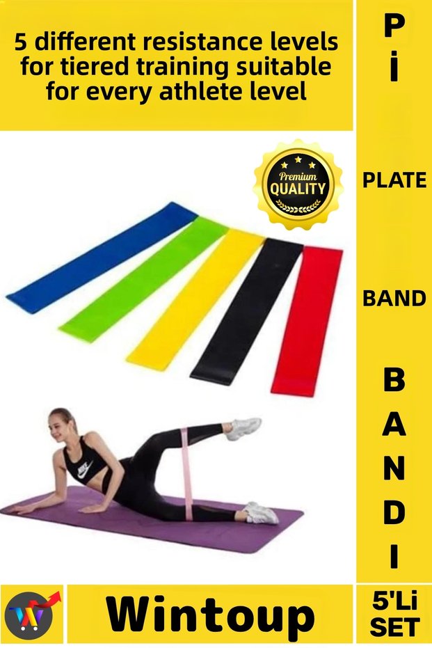 # Pilates Fitness Exercise Resistance Band Set Conditioning Sports Aerobics Band 5-Piece Pilates Yoga Band