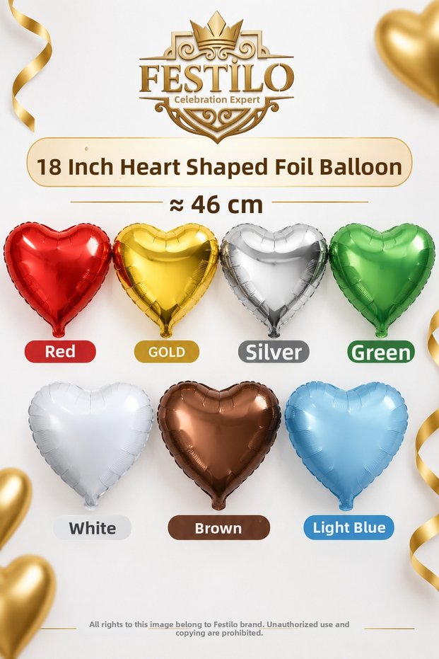 18 Inch 46 cm Heart Foil Balloon Inflatable with Helium and Air Party Decoration Balloon