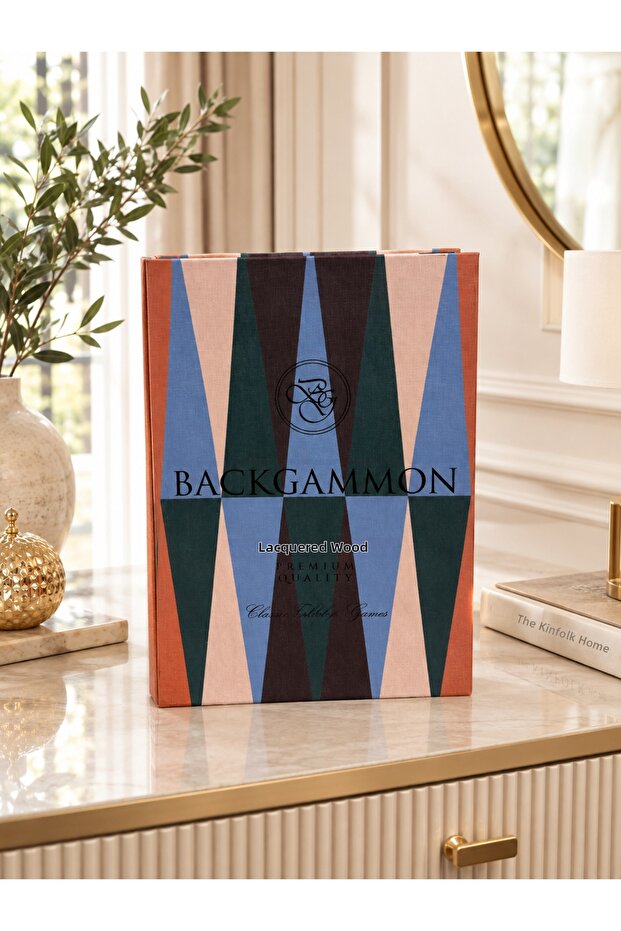 2-in-1 Decorative Book Box and Backgammon Set Special Design Accessory (33X23 cm)