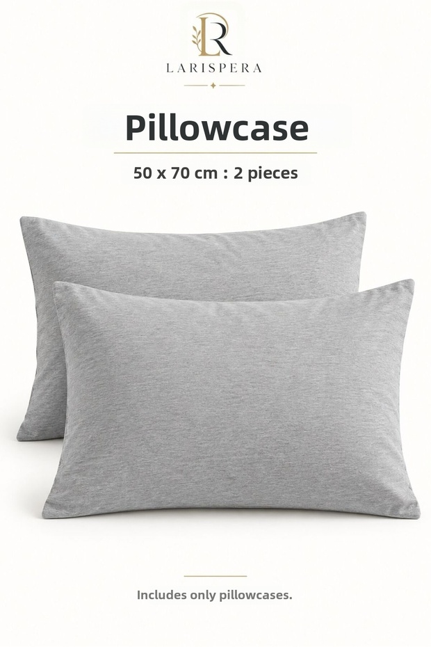 Gray 2 Pieces 50X70 cm Pillowcases Soft and Breathable Fabric