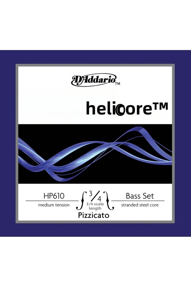 Contrabass String Set, Helicore, Scale 3/4, Pizzicato