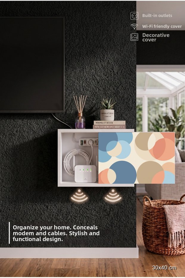 Good Quality Durable Natural Wood Sliding Cover Wifi Concealment Cabinet Socket Cover Router Hider