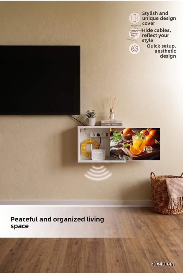 Premium Quality Natural Wood Multi-Purpose Modem Storage Box Cable Organizer Router Hider