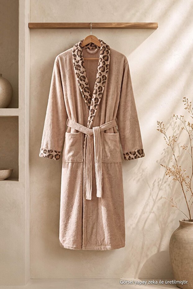 100% Cotton Leopard Jacquard Bathrobe Tphaw27Nz00006