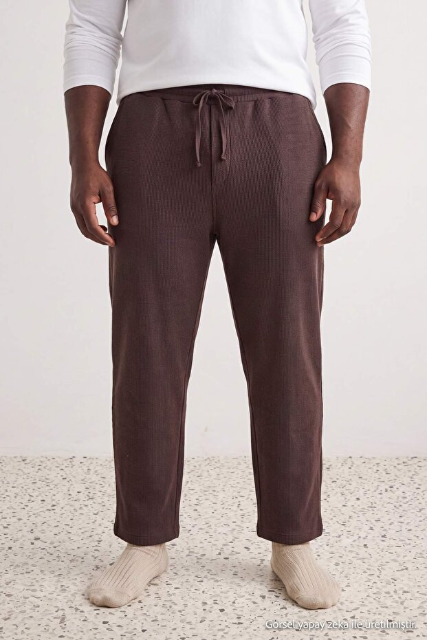 Brown Plus Size Sweatpants Tmnss25Aj00004