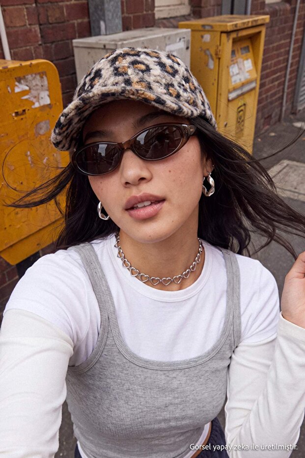Leopard Patterned Women's Hat Twoaw26Sp00006