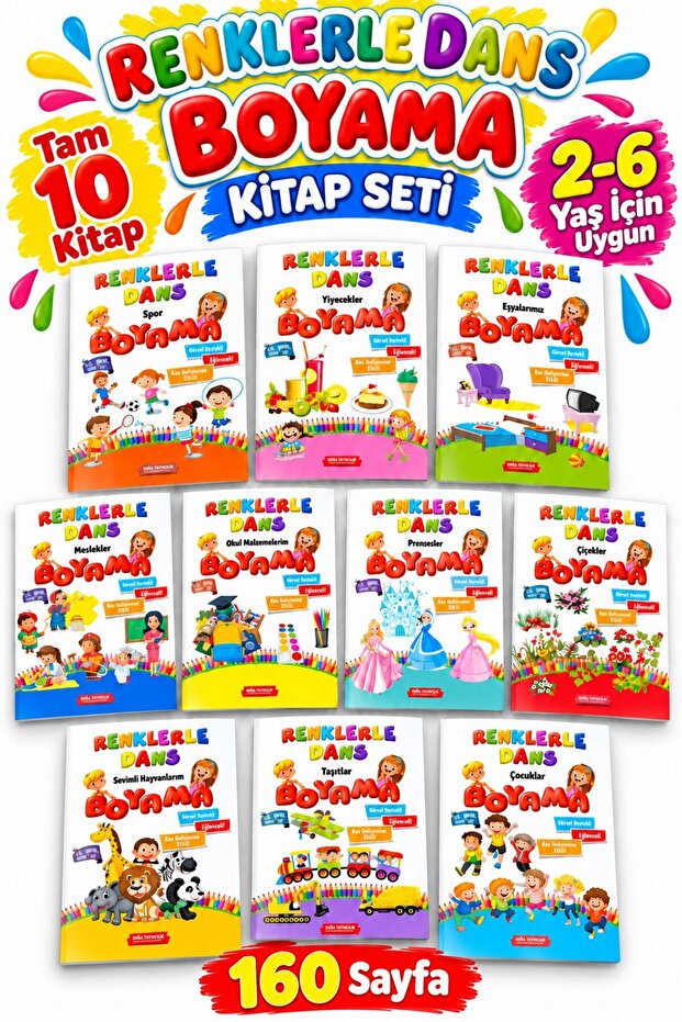 Educational Dancing with Colors Tutorial Painting Set 10 Books