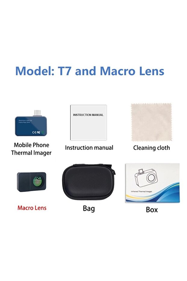 T7 and Macro Lens TOOLTOP T7 Mini Thermal Imager 256*192 25Hz Type-c Android Thermal Camera 15℃-600℃