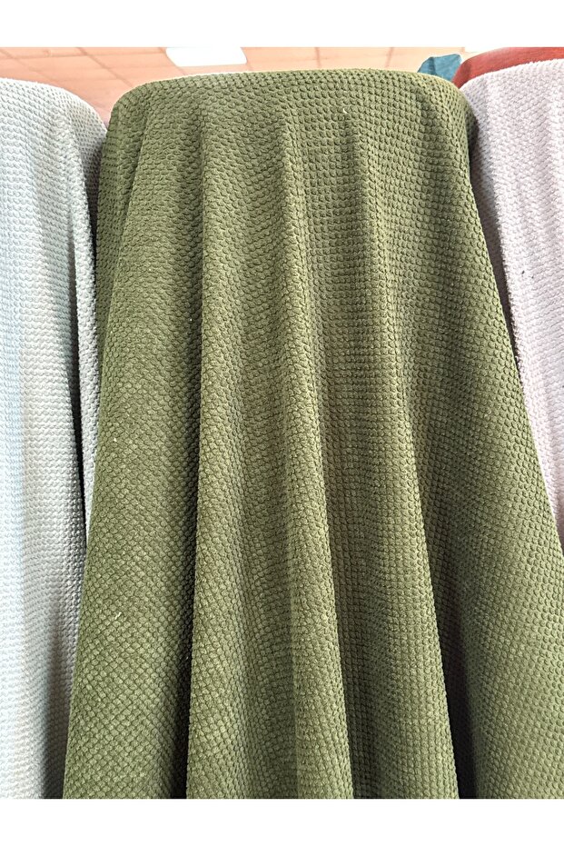Knitted Premium Honeycomb Embossed Soft Texture Lined Upholstery Fabric