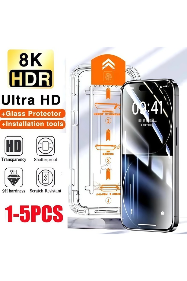iPhone 15 1 piece Tempered glass 1-5PCS Tempered Glass Screen Protector for IPhone Air 17 16 E 15 14