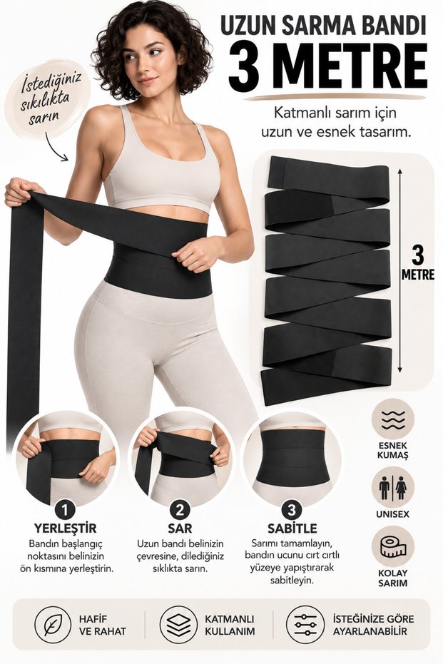 Bele Wrap-Around Hourglass 3m Wrap Waist Body Corset Unisex Waist