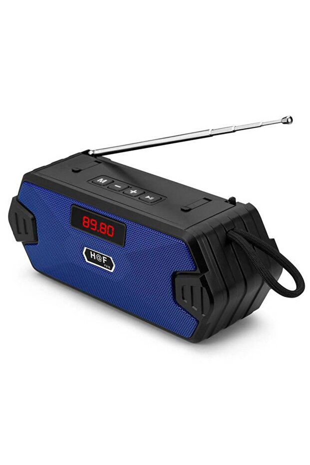 Blue Portable Bluetooth Speaker Wireless Music Box With FM Radio Outdoor Subwoofer Loudspeaker Suppo