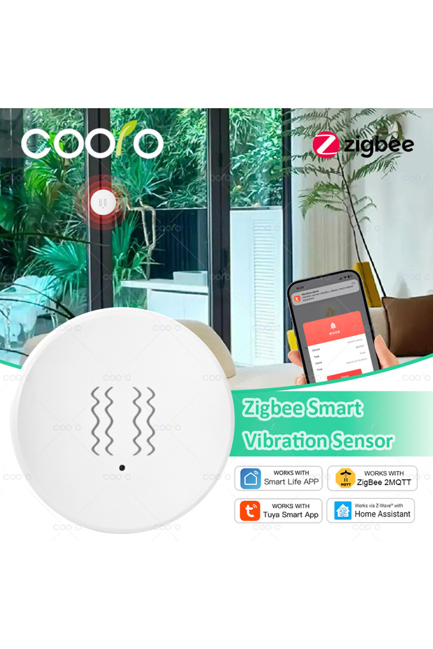Tuya Smart Zigbee Vibration Sensor Detection Tilt Sensor Shock Alarm Record Smart Life App Notificat