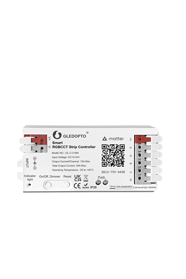 GL-C-218M GLEDOPTO LED Controller Smart RGBCCT Strip Controller PWM Dimming APP Voice Control Matter