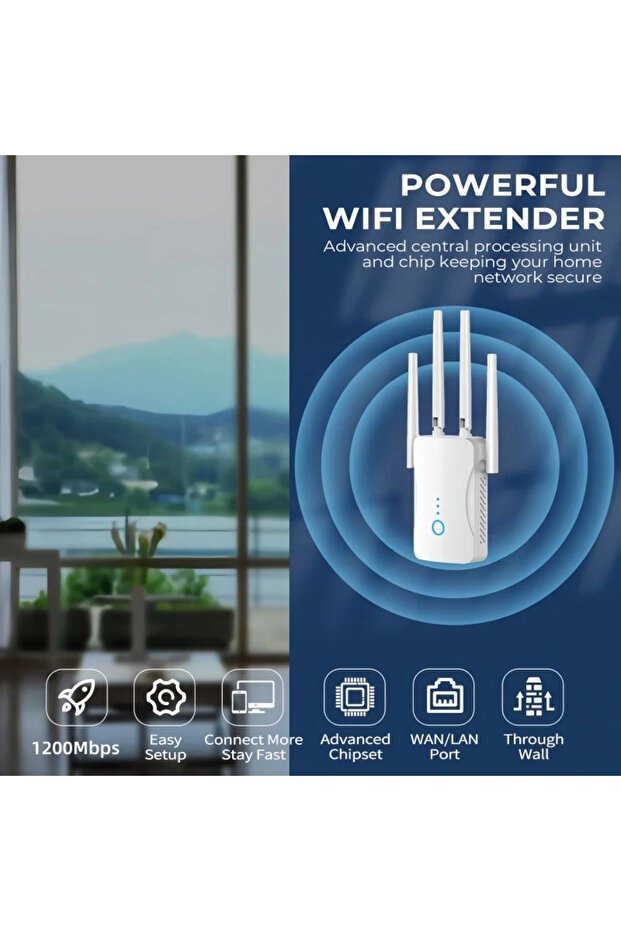 EU Plug Dual Band WiFi Repeater 1200Mbps Wireless Signal Extender 2.4G 5GHz Router Wi-Fi Amplifier L