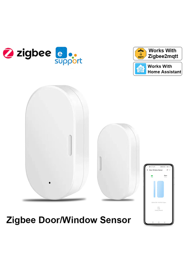 Ewelink Zigbee Door Sensor Wireless Magnetic Window Open Closed Alarm Detector Works With Zigbee2...