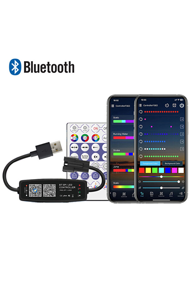 With Remote DC 5-24V WS2811 WS2812B LED Controller Bluetooth Music With MIC For SK6812 WS2812 Pixel