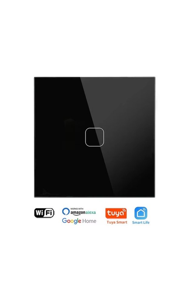 Single Fire Line EU Standard WiFi Black 1gang EU Standard 1/2/3/4 Gang Works with Tuya/Smart Life Wi