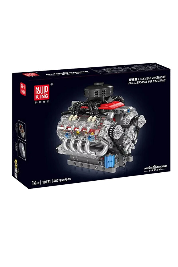 With Origin Box MOULD KING 10171 Technical Motorized LSX454 V8 Engine Building Block Toys Educationa