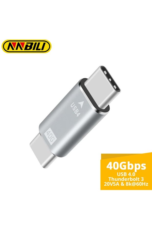 1Pcs NNBILI 40Gpbs Type C Male to TypeC Male Full Featured Adapter For Transmission and Charging for