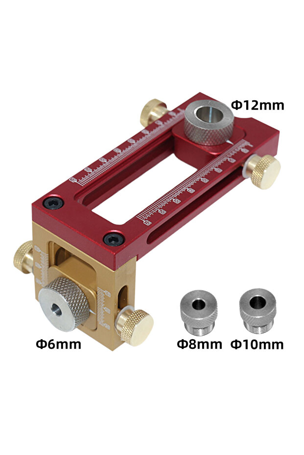 SET A 2 In 1 Drill Guide Doweling Jig Bed Cabinet Screw Punch Locator Woodworking Hole Drill Bit Set