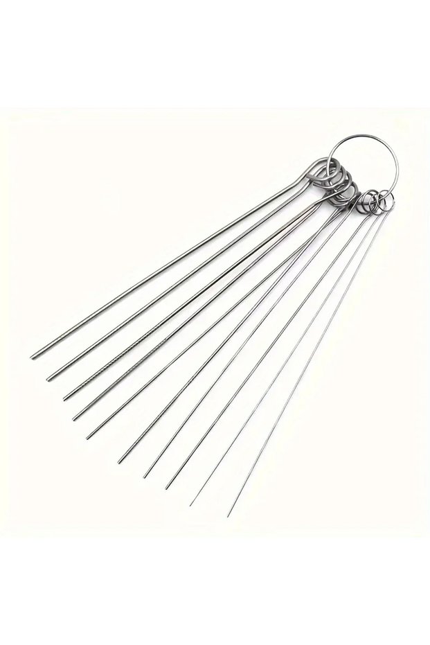silvery 10Pcs Stainless Steel Shower Head Cleaner Needles Anti Clogging Tool for Nozzle Holes Mobile