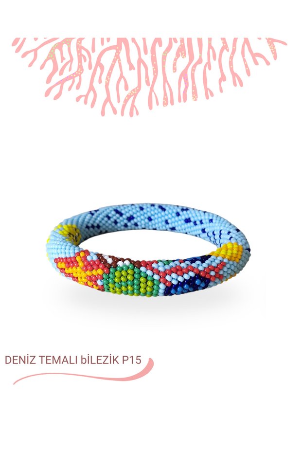 Sea Themed Thick Hand Knitted Bracelet
