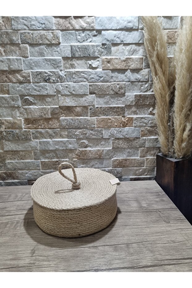 Basket Decorative Jute Covered Organizer 21X7 cm