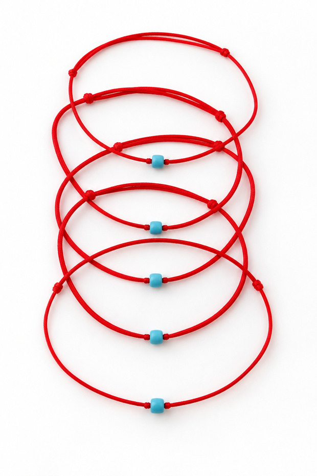 Lucky Bracelet | Red String Bracelet | Minimal Blue Beaded | 1 Piece | Unisex