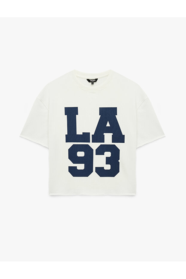 Cotton Crew Neck Half Sleeve Printed Oversize Sports T-Shirt