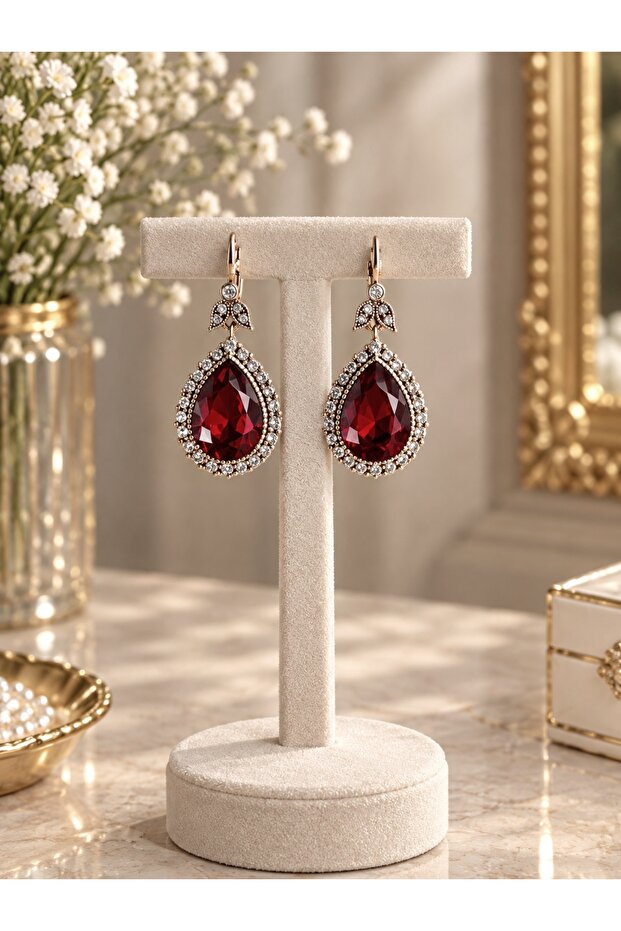 Zircon Stone Water Drop Earrings