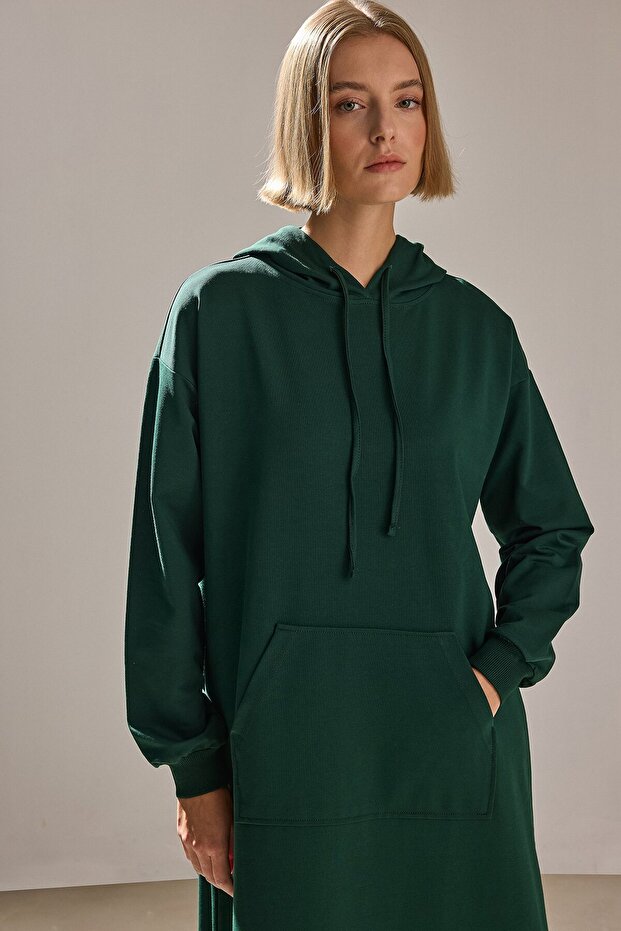 Knitted Dress with Hood